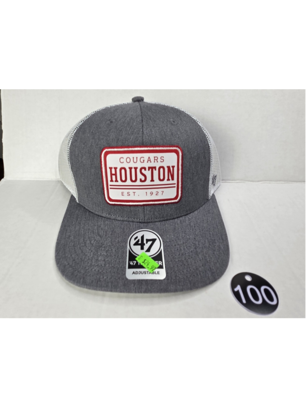 47 Houston Cougars Trucker Adjustable Cap Charcoal White Est. 1927 NWT #6